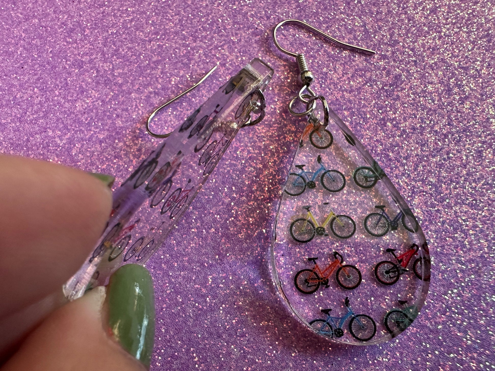 Bicycle Earrings: Laser Cut Acrylic Bicycles, Cycling, Bike Ride, Travel, Biking, Eco Friendly, Sports, Hobby, Best Gifts for Her/Him/Them