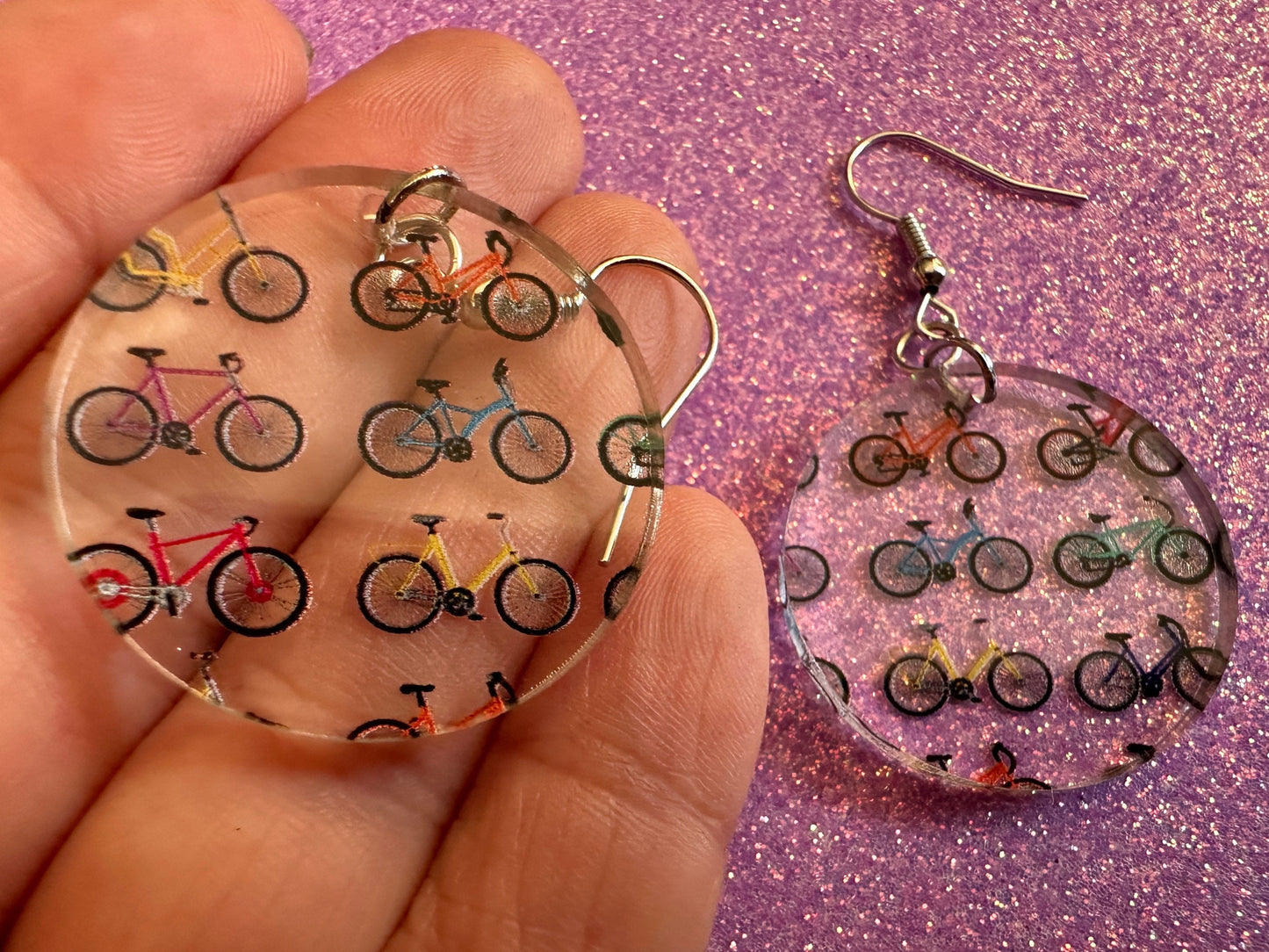 Bicycle Earrings: Laser Cut Acrylic Bicycles, Cycling, Bike Ride, Travel, Biking, Eco Friendly, Sports, Hobby, Best Gifts for Her/Him/Them