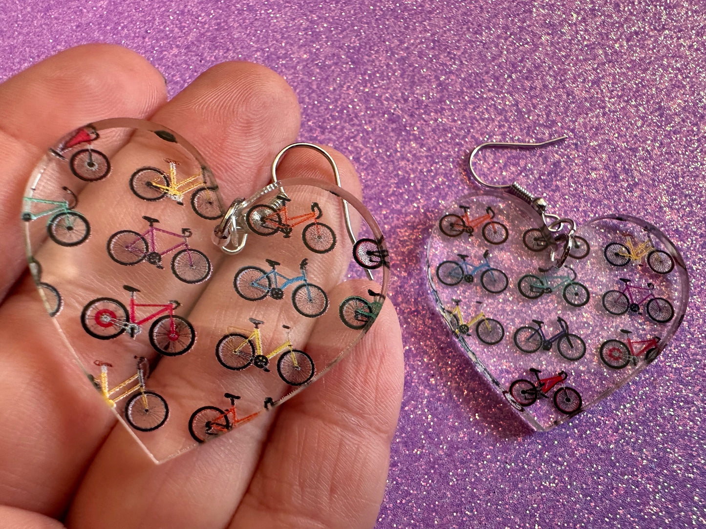 Bicycle Earrings: Laser Cut Acrylic Bicycles, Cycling, Bike Ride, Travel, Biking, Eco Friendly, Sports, Hobby, Best Gifts for Her/Him/Them