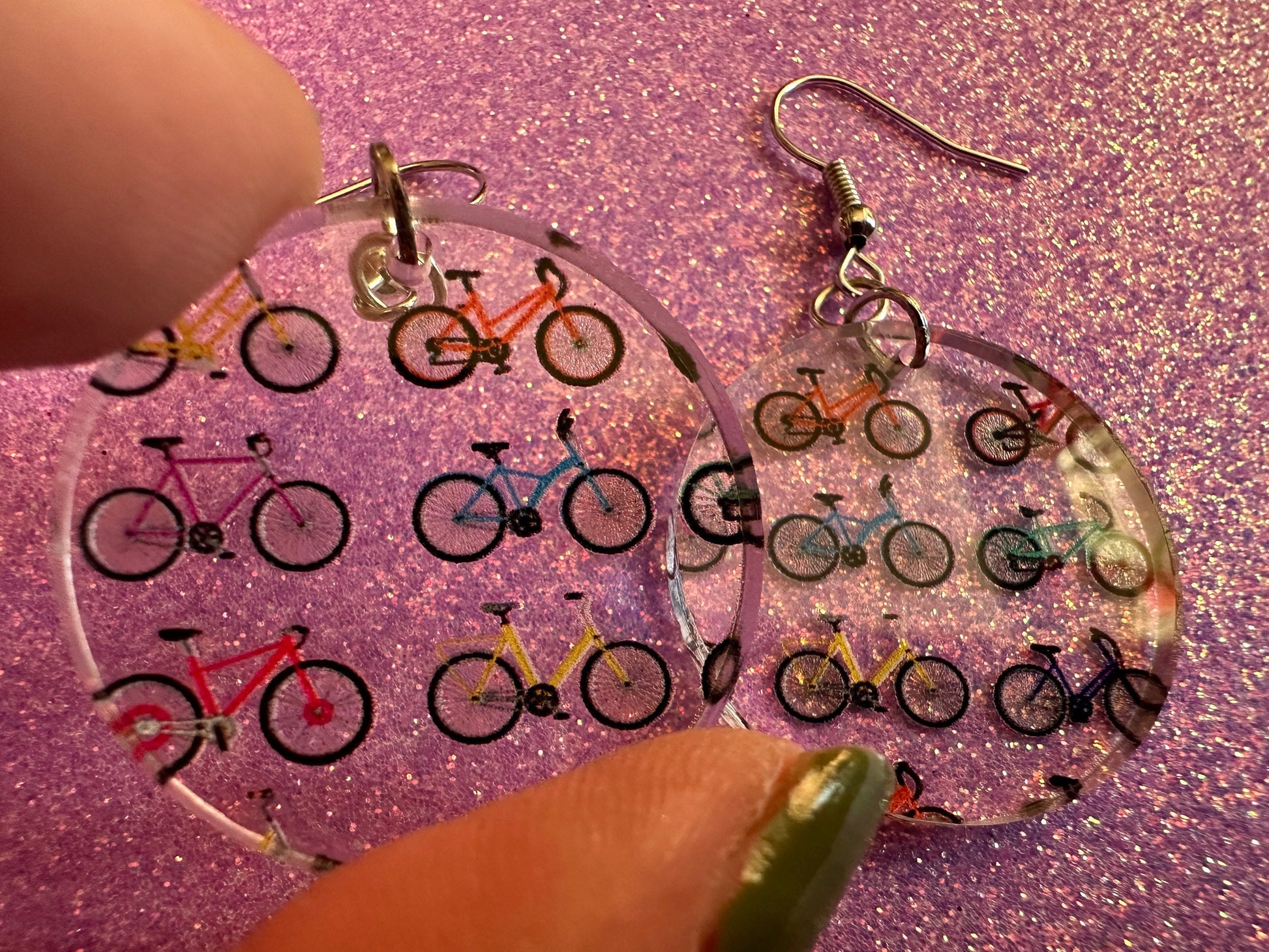 Bicycle Earrings: Laser Cut Acrylic Bicycles, Cycling, Bike Ride, Travel, Biking, Eco Friendly, Sports, Hobby, Best Gifts for Her/Him/Them