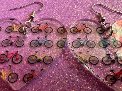 Bicycle Earrings: Laser Cut Acrylic Bicycles, Cycling, Bike Ride, Travel, Biking, Eco Friendly, Sports, Hobby, Best Gifts for Her/Him/Them