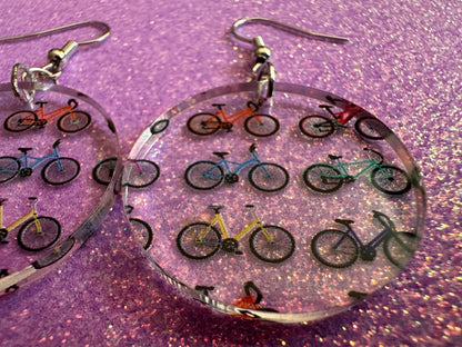 Bicycle Earrings: Laser Cut Acrylic Bicycles, Cycling, Bike Ride, Travel, Biking, Eco Friendly, Sports, Hobby, Best Gifts for Her/Him/Them