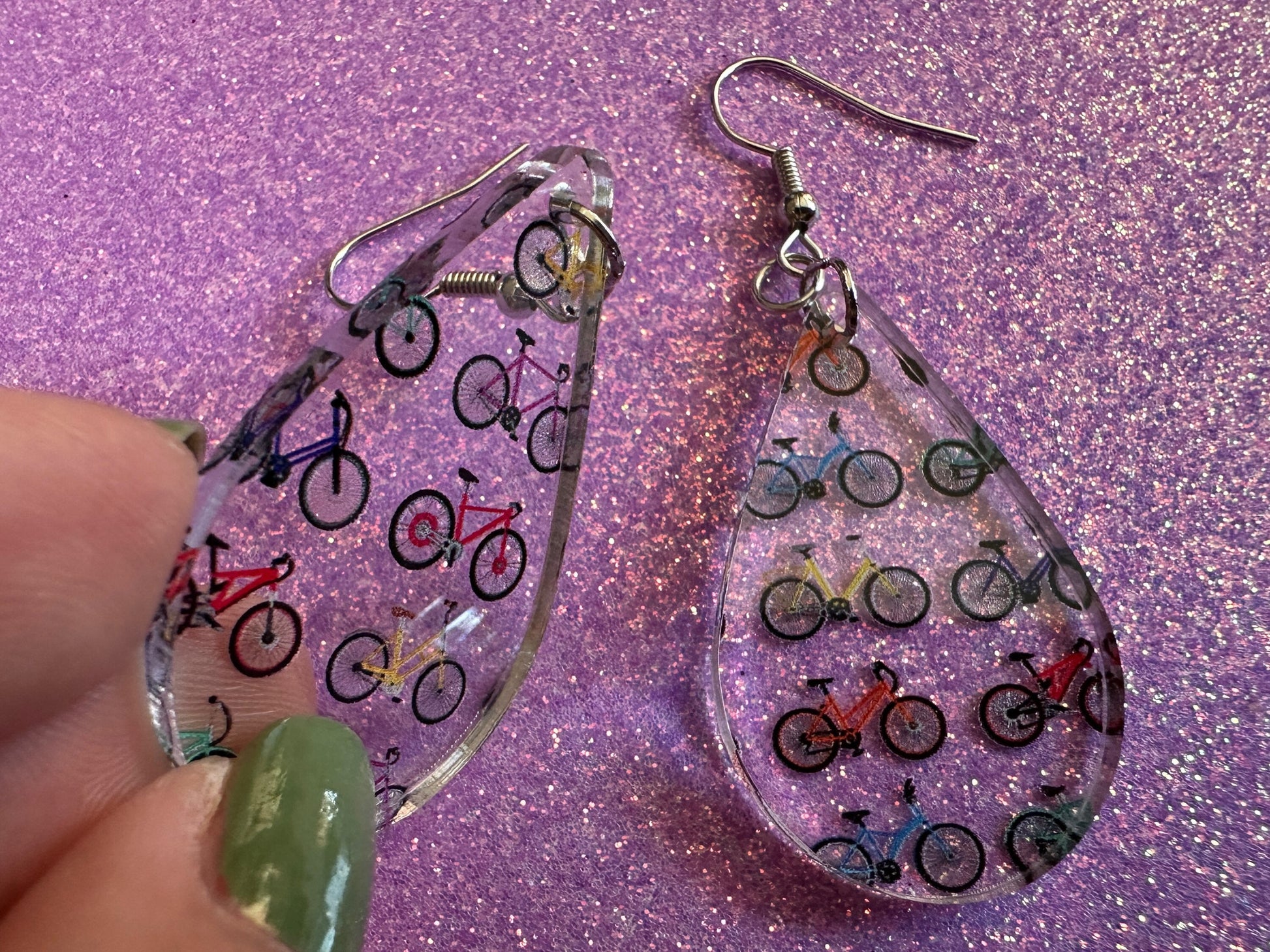 Bicycle Earrings: Laser Cut Acrylic Bicycles, Cycling, Bike Ride, Travel, Biking, Eco Friendly, Sports, Hobby, Best Gifts for Her/Him/Them