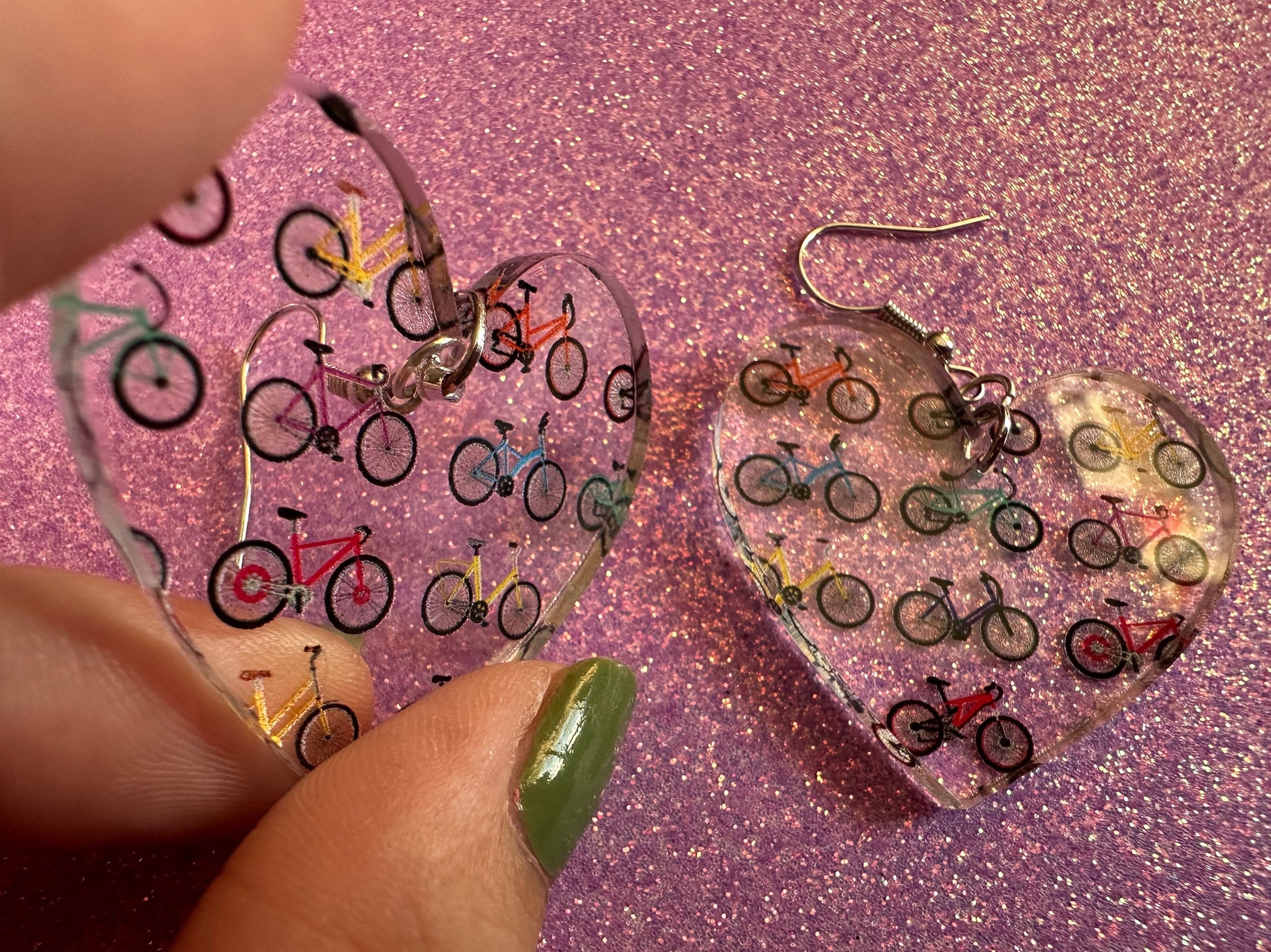 Bicycle Earrings: Laser Cut Acrylic Bicycles, Cycling, Bike Ride, Travel, Biking, Eco Friendly, Sports, Hobby, Best Gifts for Her/Him/Them