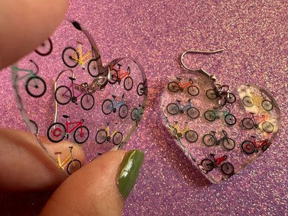 Bicycle Earrings: Laser Cut Acrylic Bicycles, Cycling, Bike Ride, Travel, Biking, Eco Friendly, Sports, Hobby, Best Gifts for Her/Him/Them