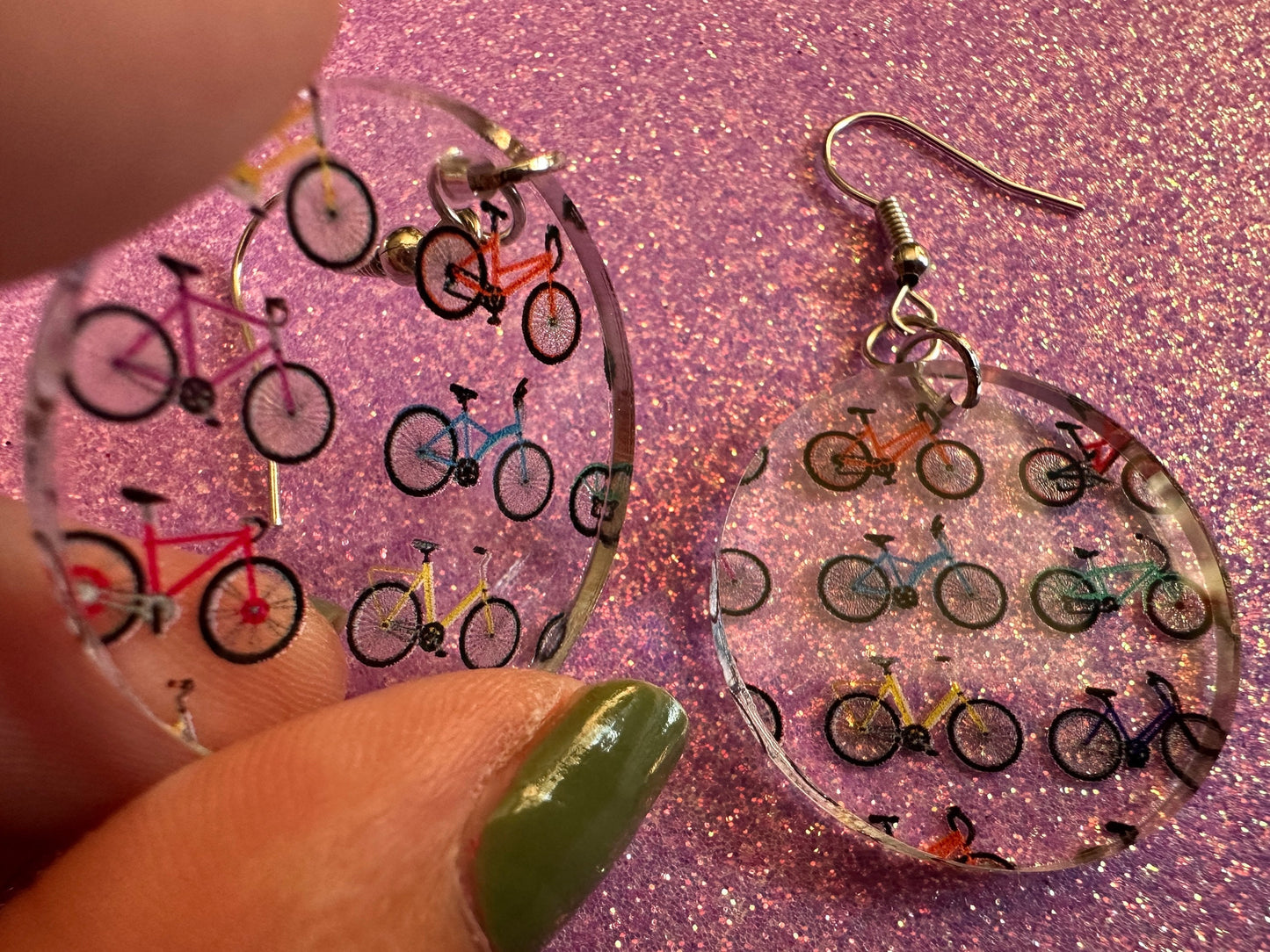 Bicycle Earrings: Laser Cut Acrylic Bicycles, Cycling, Bike Ride, Travel, Biking, Eco Friendly, Sports, Hobby, Best Gifts for Her/Him/Them