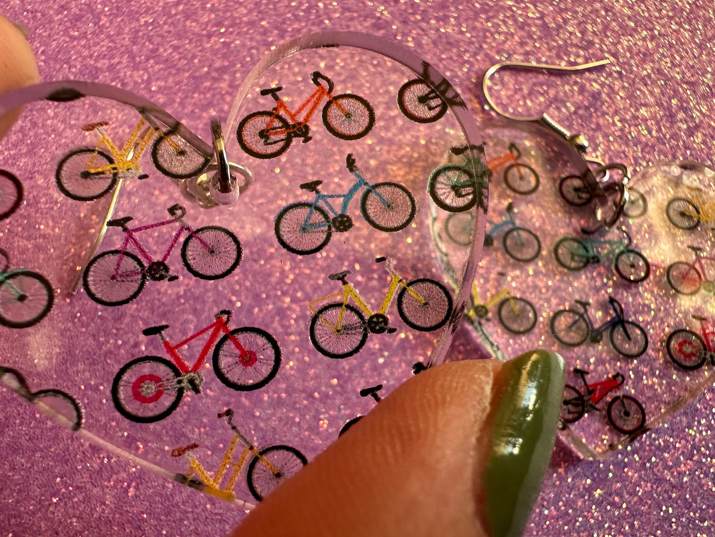 Bicycle Earrings: Laser Cut Acrylic Bicycles, Cycling, Bike Ride, Travel, Biking, Eco Friendly, Sports, Hobby, Best Gifts for Her/Him/Them