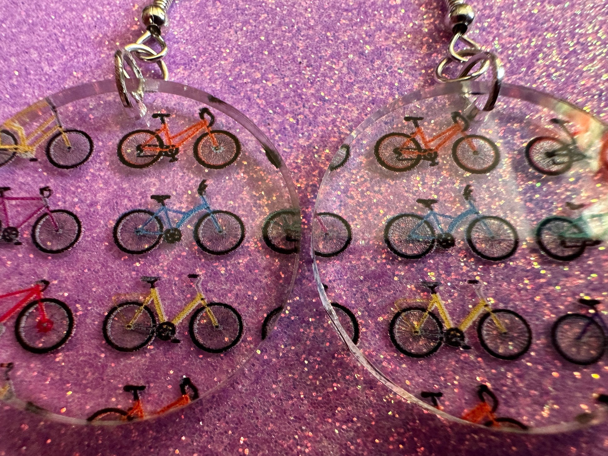 Bicycle Earrings: Laser Cut Acrylic Bicycles, Cycling, Bike Ride, Travel, Biking, Eco Friendly, Sports, Hobby, Best Gifts for Her/Him/Them