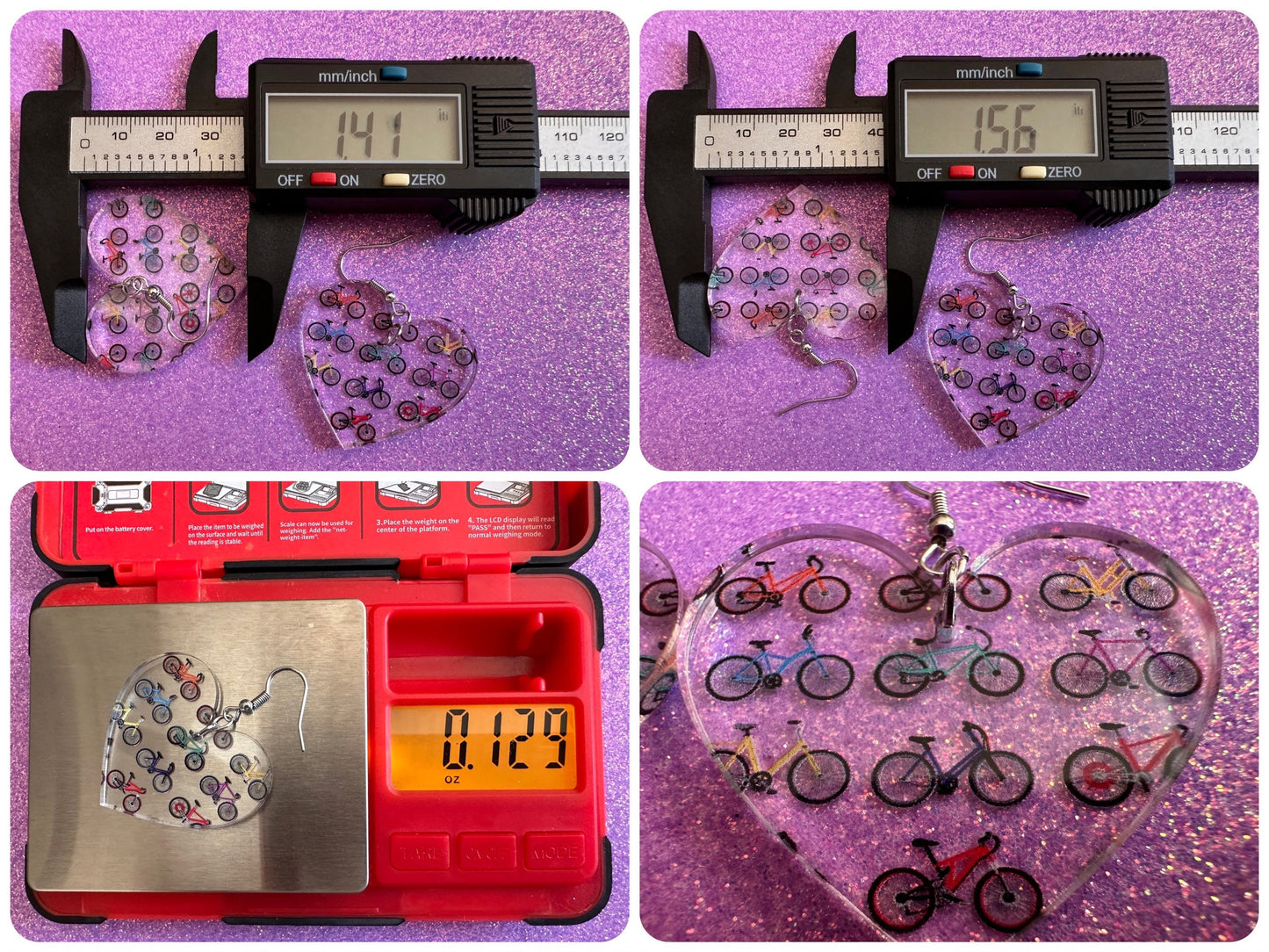 Bicycle Earrings: Laser Cut Acrylic Bicycles, Cycling, Bike Ride, Travel, Biking, Eco Friendly, Sports, Hobby, Best Gifts for Her/Him/Them