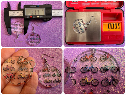 Bicycle Earrings: Laser Cut Acrylic Bicycles, Cycling, Bike Ride, Travel, Biking, Eco Friendly, Sports, Hobby, Best Gifts for Her/Him/Them