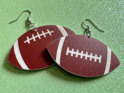 Big Football Earrings: Laser Cut Acrylic Football Balls, American Football, Sports, NFL, Tailgate, Team, Sport, Best Gifts for Her/Him/Them