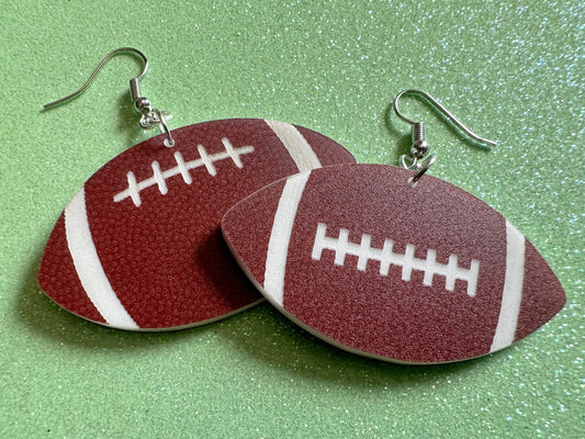 Big Football Earrings: Laser Cut Acrylic Football Balls, American Football, Sports, NFL, Tailgate, Team, Sport, Best Gifts for Her/Him/Them
