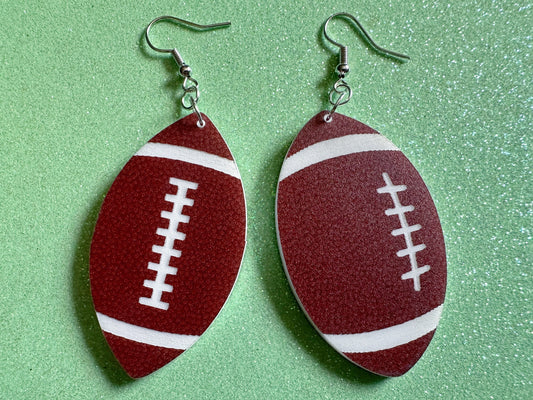 Big Football Earrings: Laser Cut Acrylic Football Balls, American Football, Sports, NFL, Tailgate, Team, Sport, Best Gifts for Her/Him/Them
