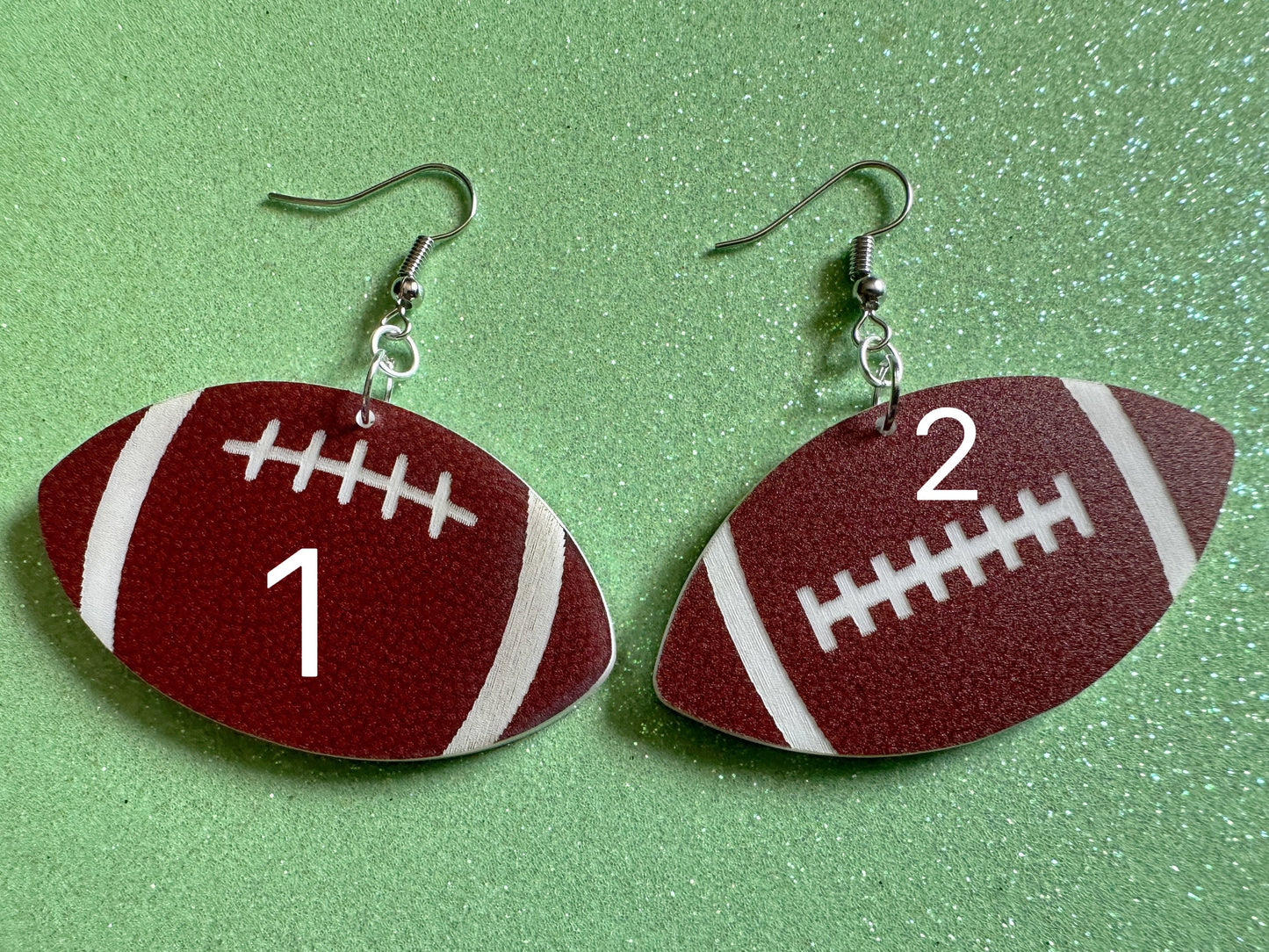 Big Football Earrings: Laser Cut Acrylic Football Balls, American Football, Sports, NFL, Tailgate, Team, Sport, Best Gifts for Her/Him/Them