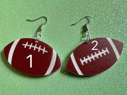 Big Football Earrings: Laser Cut Acrylic Football Balls, American Football, Sports, NFL, Tailgate, Team, Sport, Best Gifts for Her/Him/Them