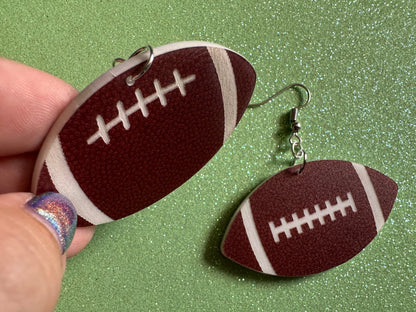 Big Football Earrings: Laser Cut Acrylic Football Balls, American Football, Sports, NFL, Tailgate, Team, Sport, Best Gifts for Her/Him/Them