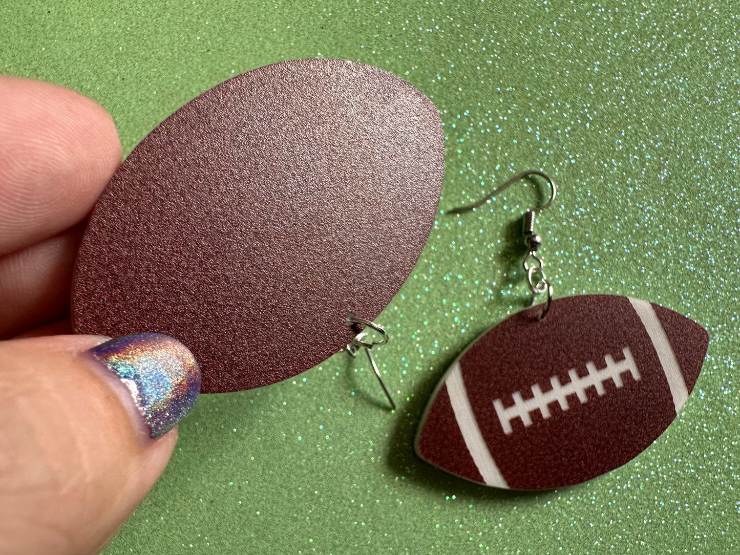 Big Football Earrings: Laser Cut Acrylic Football Balls, American Football, Sports, NFL, Tailgate, Team, Sport, Best Gifts for Her/Him/Them