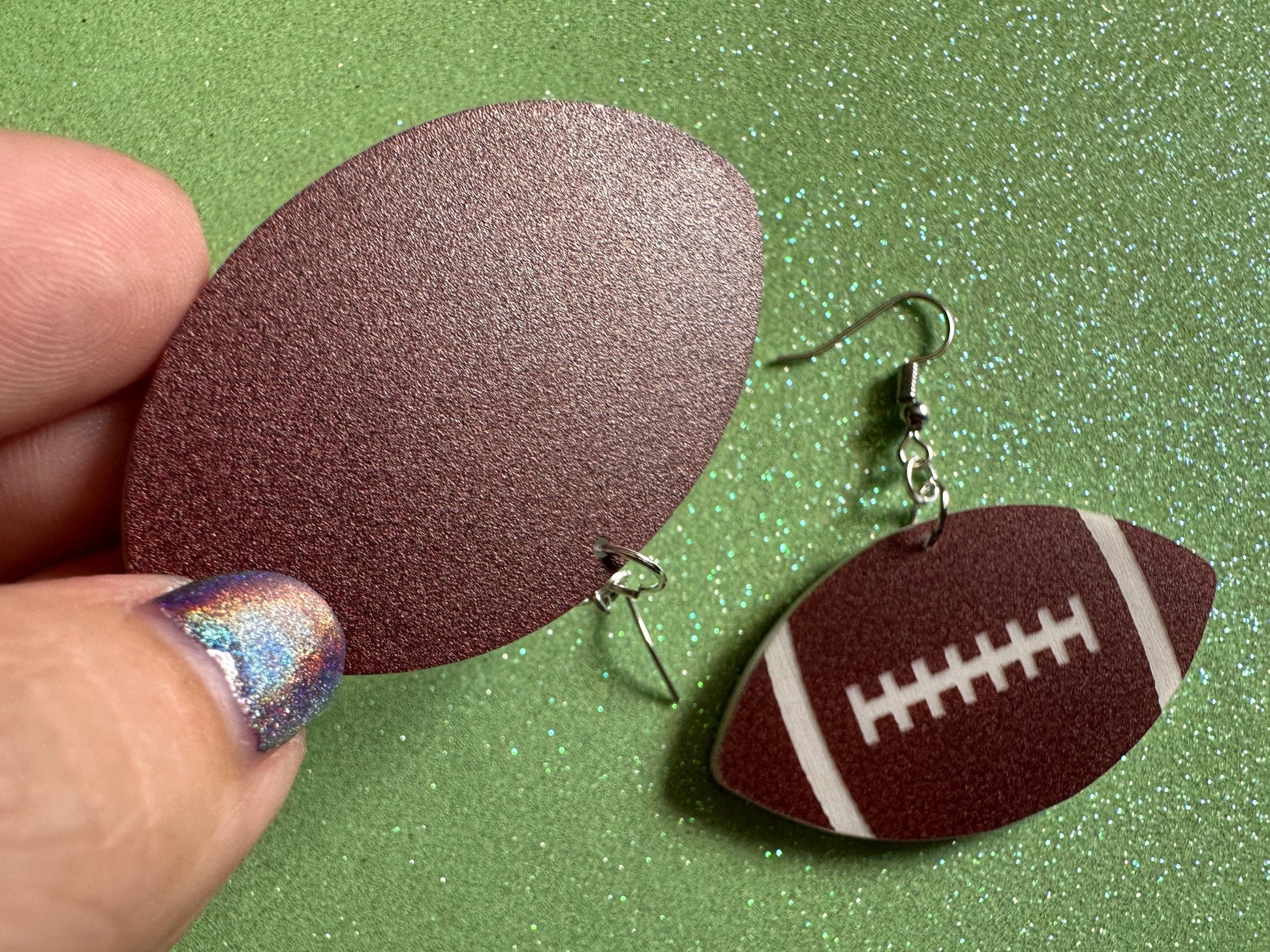 Big Football Earrings: Laser Cut Acrylic Football Balls, American Football, Sports, NFL, Tailgate, Team, Sport, Best Gifts for Her/Him/Them