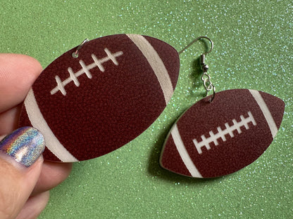 Big Football Earrings: Laser Cut Acrylic Football Balls, American Football, Sports, NFL, Tailgate, Team, Sport, Best Gifts for Her/Him/Them