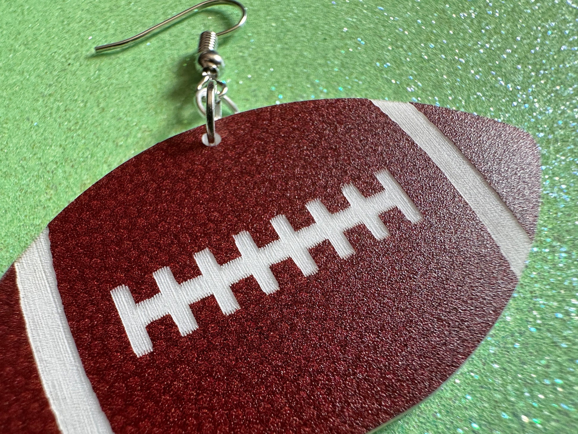 Big Football Earrings: Laser Cut Acrylic Football Balls, American Football, Sports, NFL, Tailgate, Team, Sport, Best Gifts for Her/Him/Them