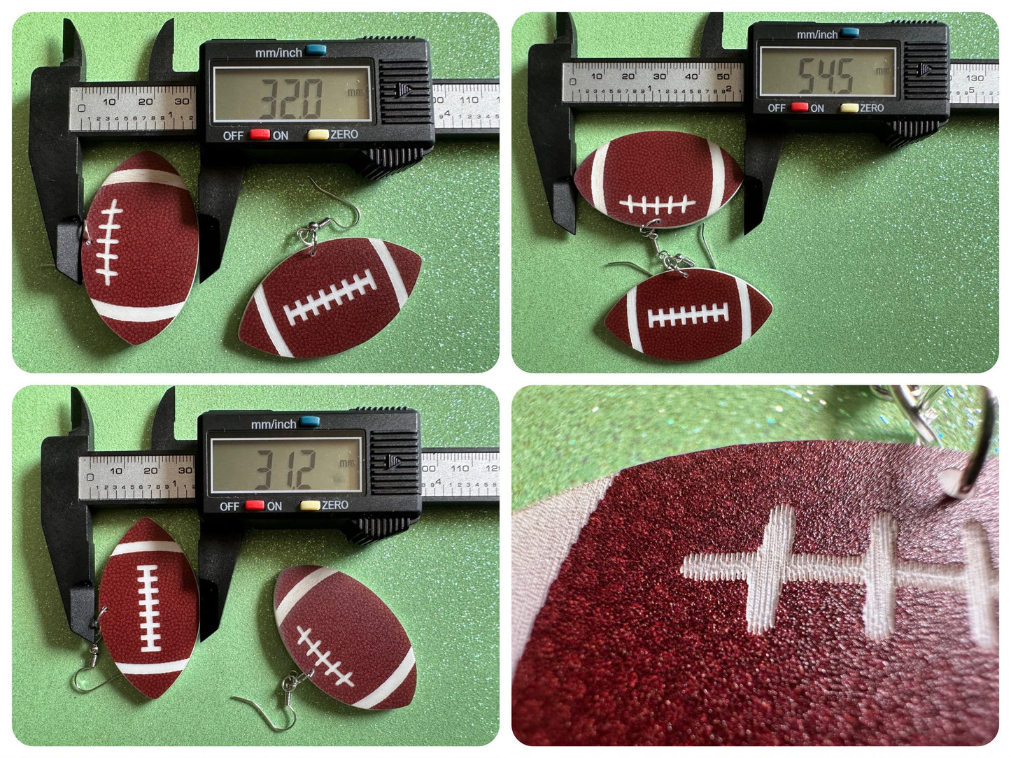 Big Football Earrings: Laser Cut Acrylic Football Balls, American Football, Sports, NFL, Tailgate, Team, Sport, Best Gifts for Her/Him/Them