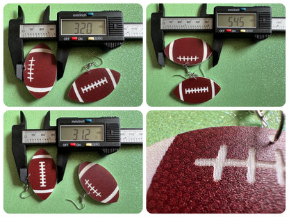 Big Football Earrings: Laser Cut Acrylic Football Balls, American Football, Sports, NFL, Tailgate, Team, Sport, Best Gifts for Her/Him/Them