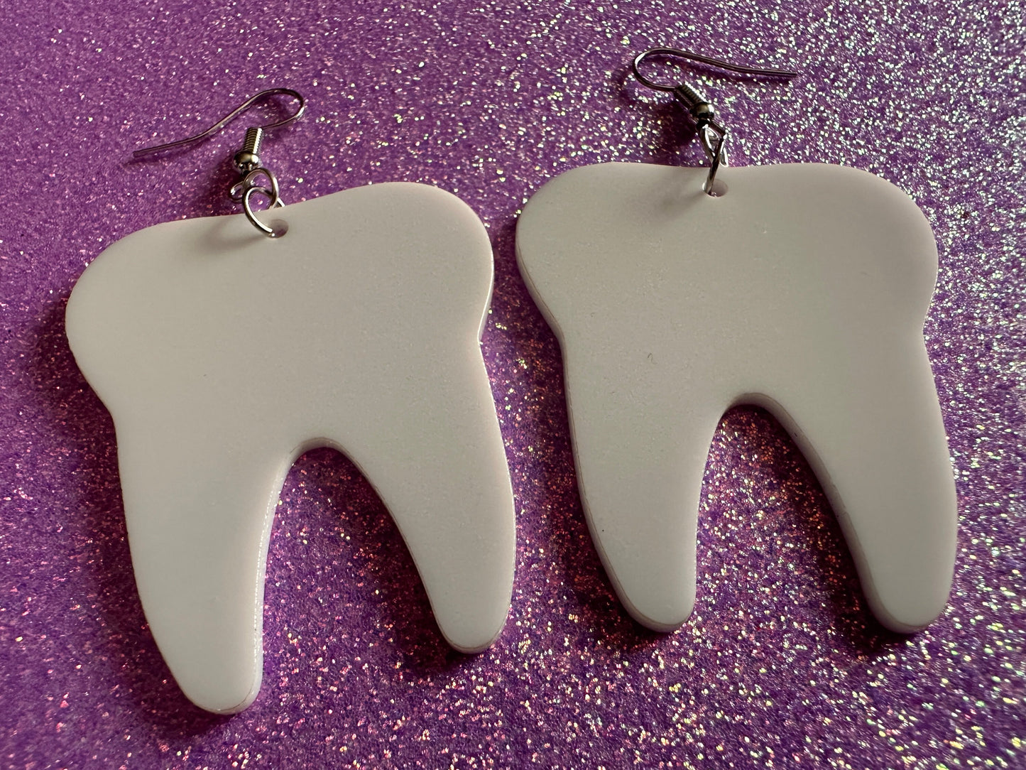 Big Tooth Earrings: Laser Cut Acrylic Teeth, Dentist, Dental Health, Teeth, Molar, Anatomy, Halloween, Gag Gift, Best Gifts for Her/Him/Them