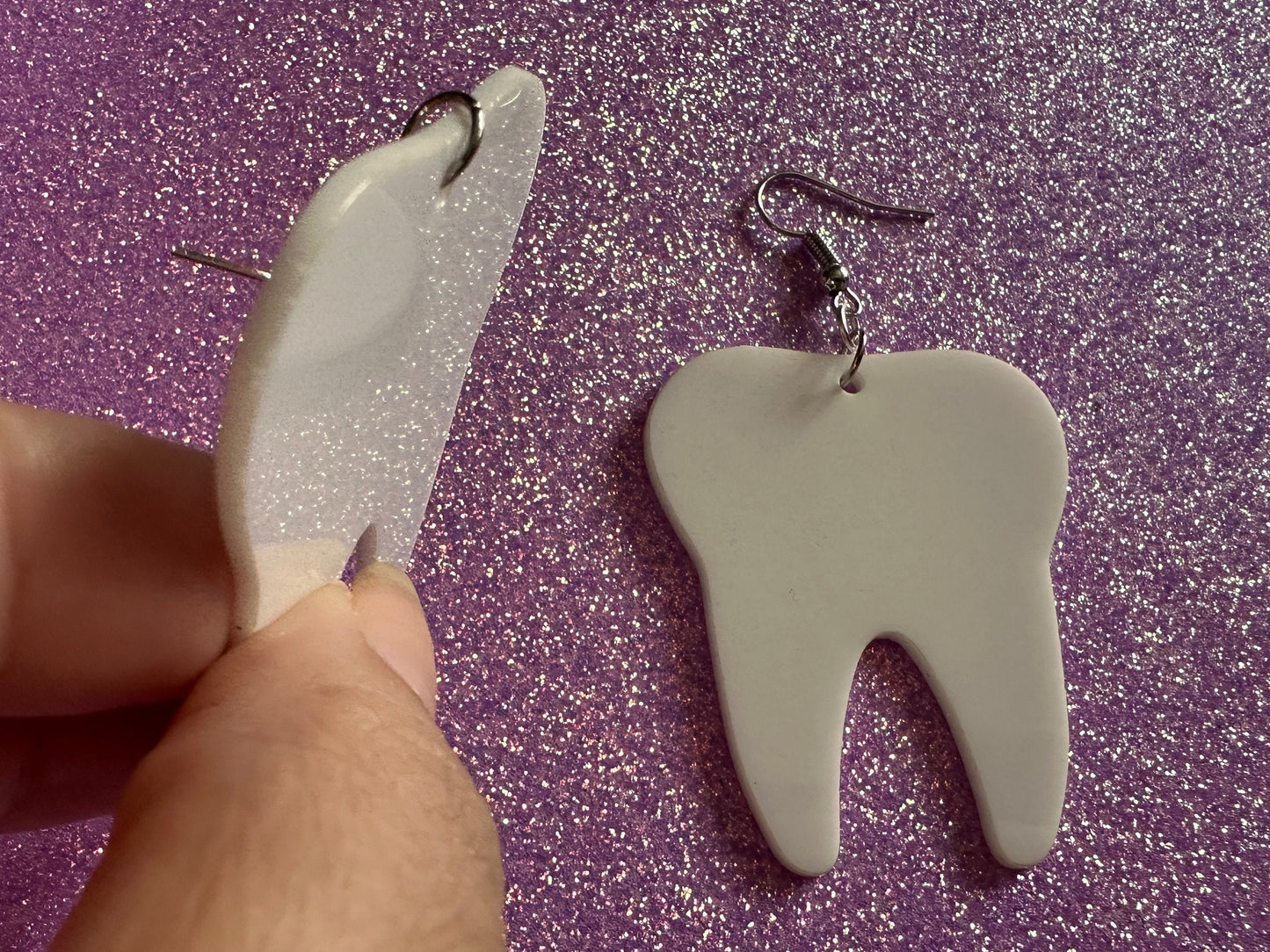 Big Tooth Earrings: Laser Cut Acrylic Teeth, Dentist, Dental Health, Teeth, Molar, Anatomy, Halloween, Gag Gift, Best Gifts for Her/Him/Them