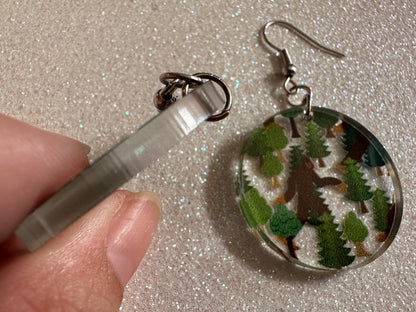 Bigfoot Earrings: Laser Cut Acrylic Bigfoots, Forest, Trees, Camping, Magical Creature, Gag Gift, Mountain, Best Gifts for Her/Him/Them