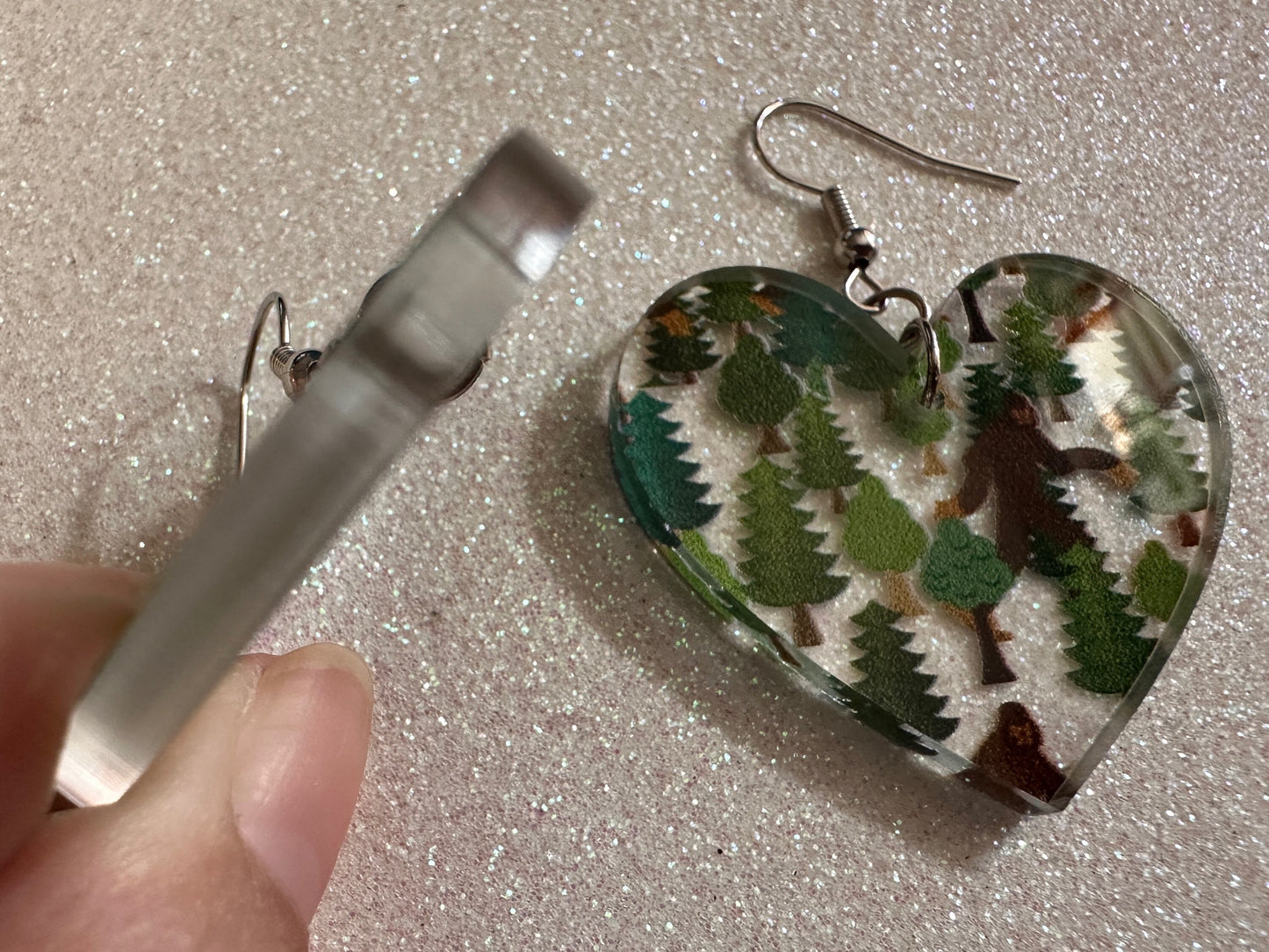 Bigfoot Earrings: Laser Cut Acrylic Bigfoots, Forest, Trees, Camping, Magical Creature, Gag Gift, Mountain, Best Gifts for Her/Him/Them