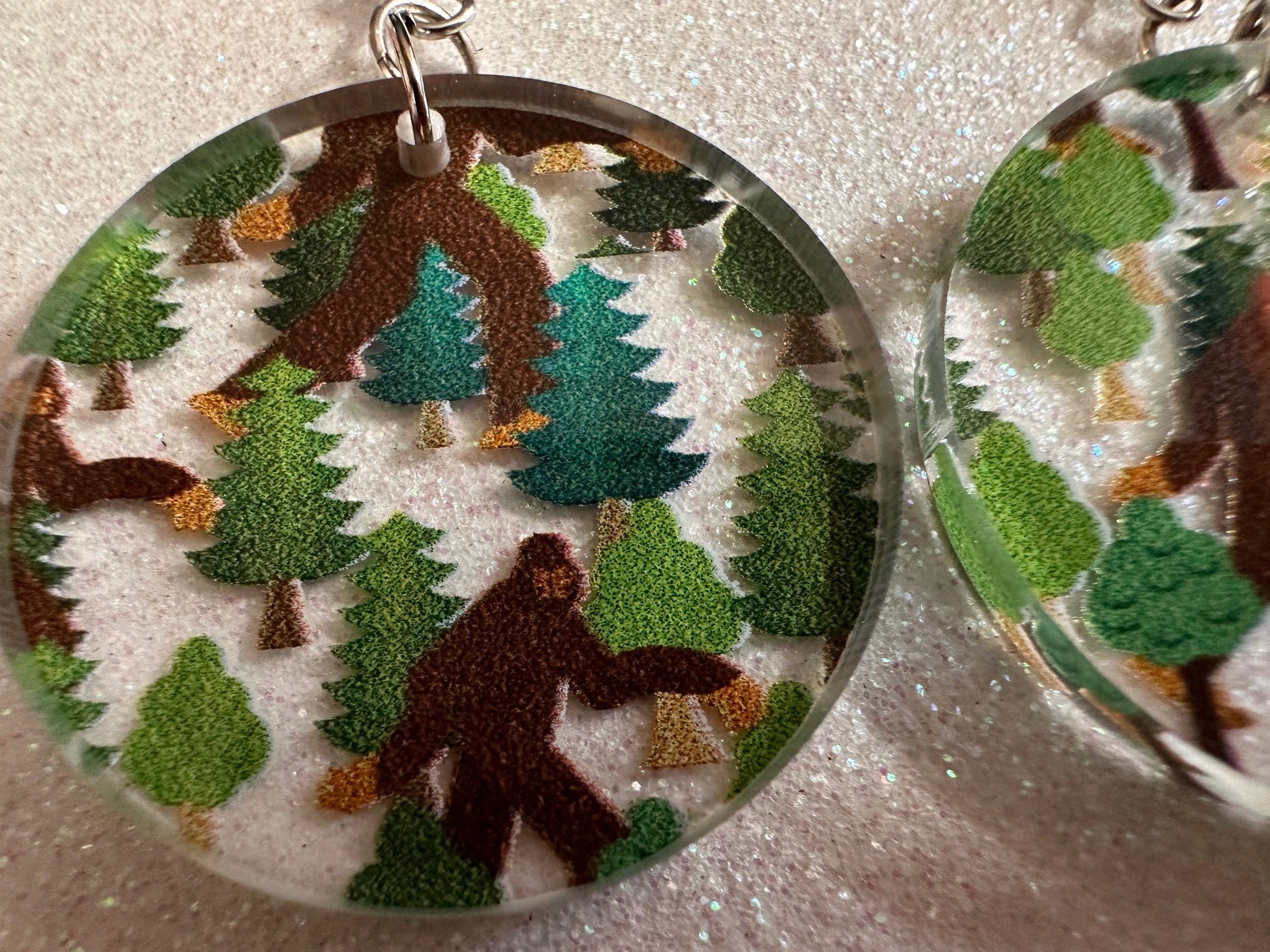 Bigfoot Earrings: Laser Cut Acrylic Bigfoots, Forest, Trees, Camping, Magical Creature, Gag Gift, Mountain, Best Gifts for Her/Him/Them
