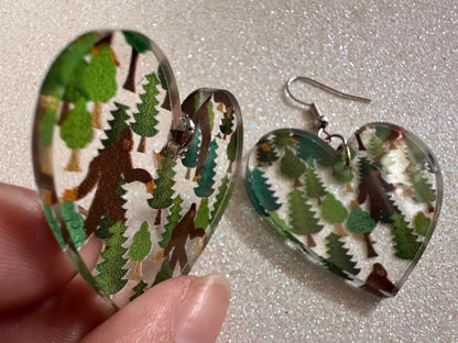 Bigfoot Earrings: Laser Cut Acrylic Bigfoots, Forest, Trees, Camping, Magical Creature, Gag Gift, Mountain, Best Gifts for Her/Him/Them