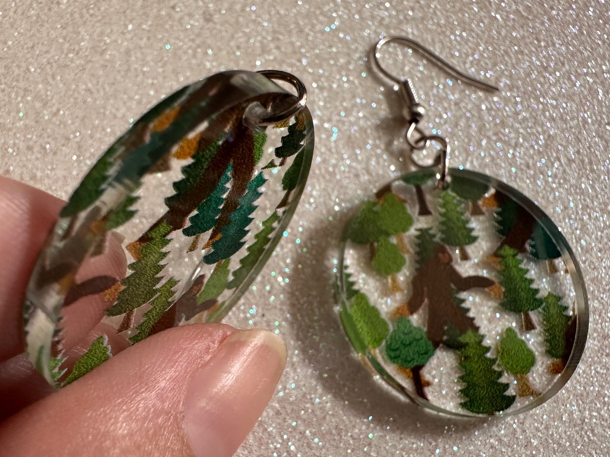 Bigfoot Earrings: Laser Cut Acrylic Bigfoots, Forest, Trees, Camping, Magical Creature, Gag Gift, Mountain, Best Gifts for Her/Him/Them