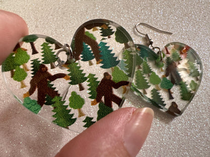 Bigfoot Earrings: Laser Cut Acrylic Bigfoots, Forest, Trees, Camping, Magical Creature, Gag Gift, Mountain, Best Gifts for Her/Him/Them