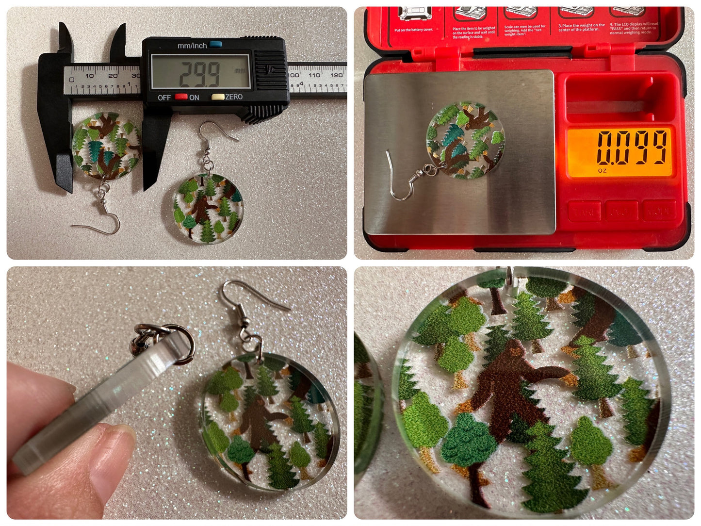Bigfoot Earrings: Laser Cut Acrylic Bigfoots, Forest, Trees, Camping, Magical Creature, Gag Gift, Mountain, Best Gifts for Her/Him/Them