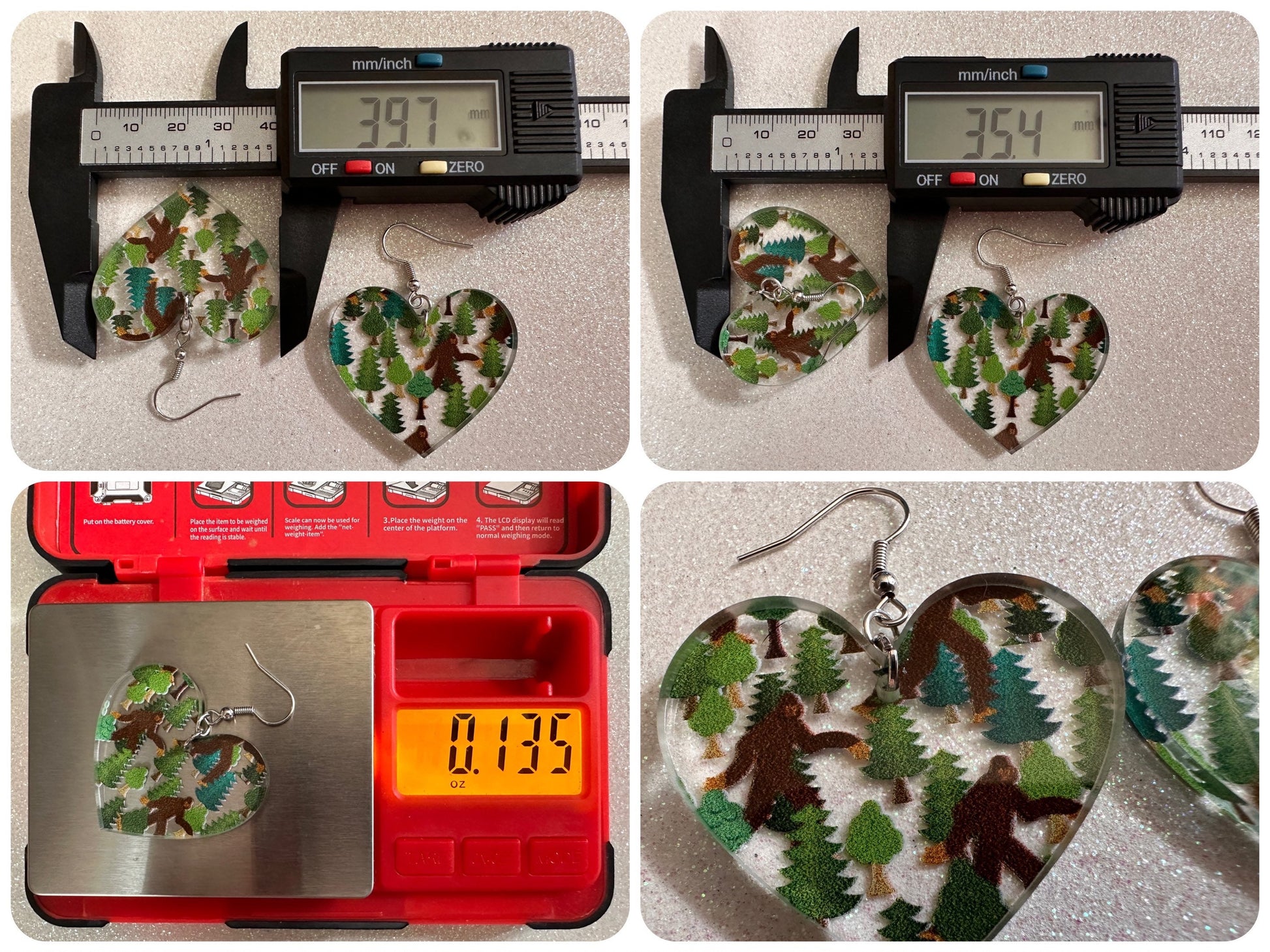 Bigfoot Earrings: Laser Cut Acrylic Bigfoots, Forest, Trees, Camping, Magical Creature, Gag Gift, Mountain, Best Gifts for Her/Him/Them