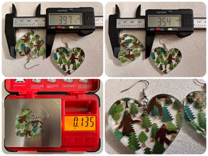 Bigfoot Earrings: Laser Cut Acrylic Bigfoots, Forest, Trees, Camping, Magical Creature, Gag Gift, Mountain, Best Gifts for Her/Him/Them