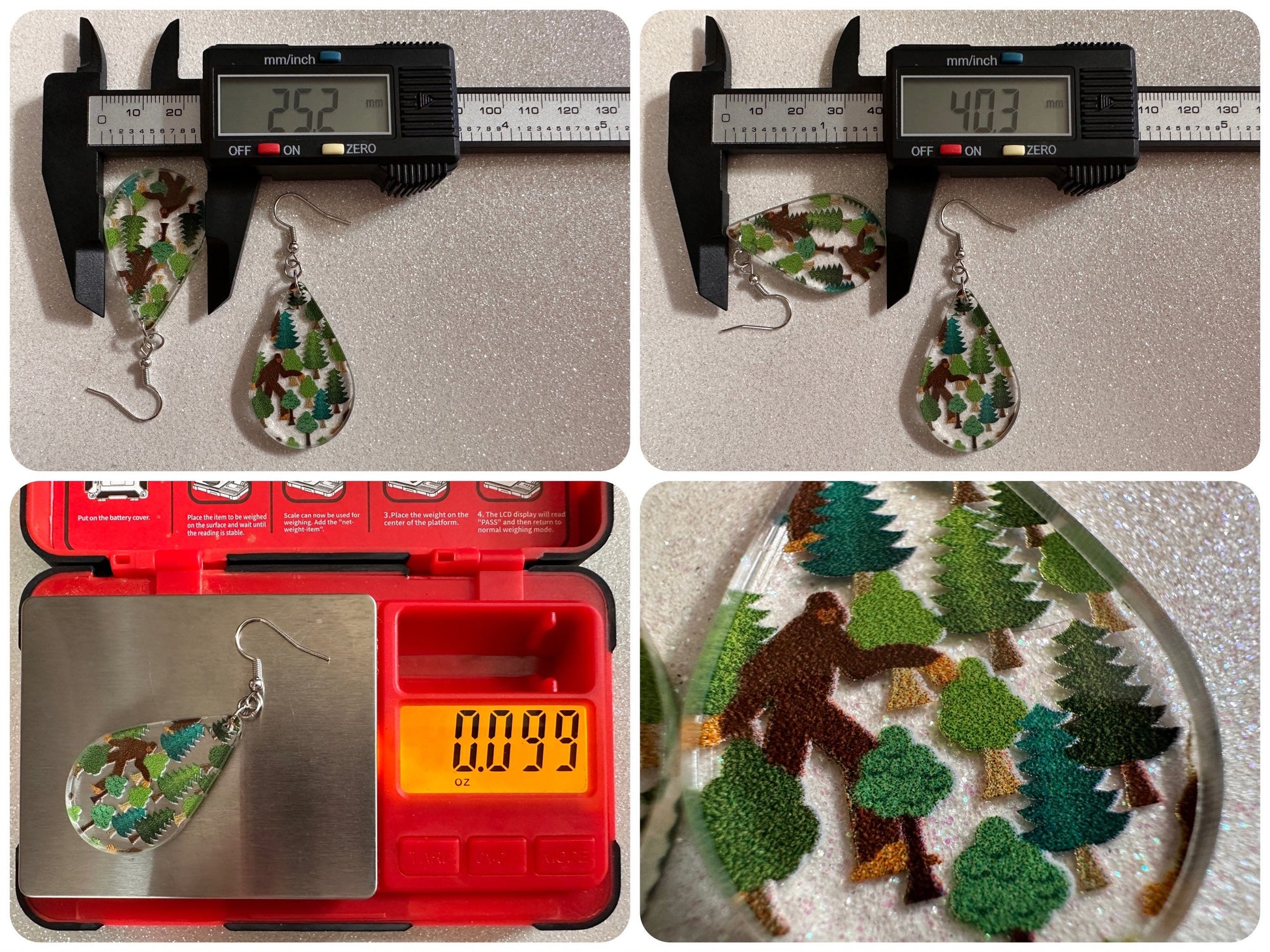 Bigfoot Earrings: Laser Cut Acrylic Bigfoots, Forest, Trees, Camping, Magical Creature, Gag Gift, Mountain, Best Gifts for Her/Him/Them