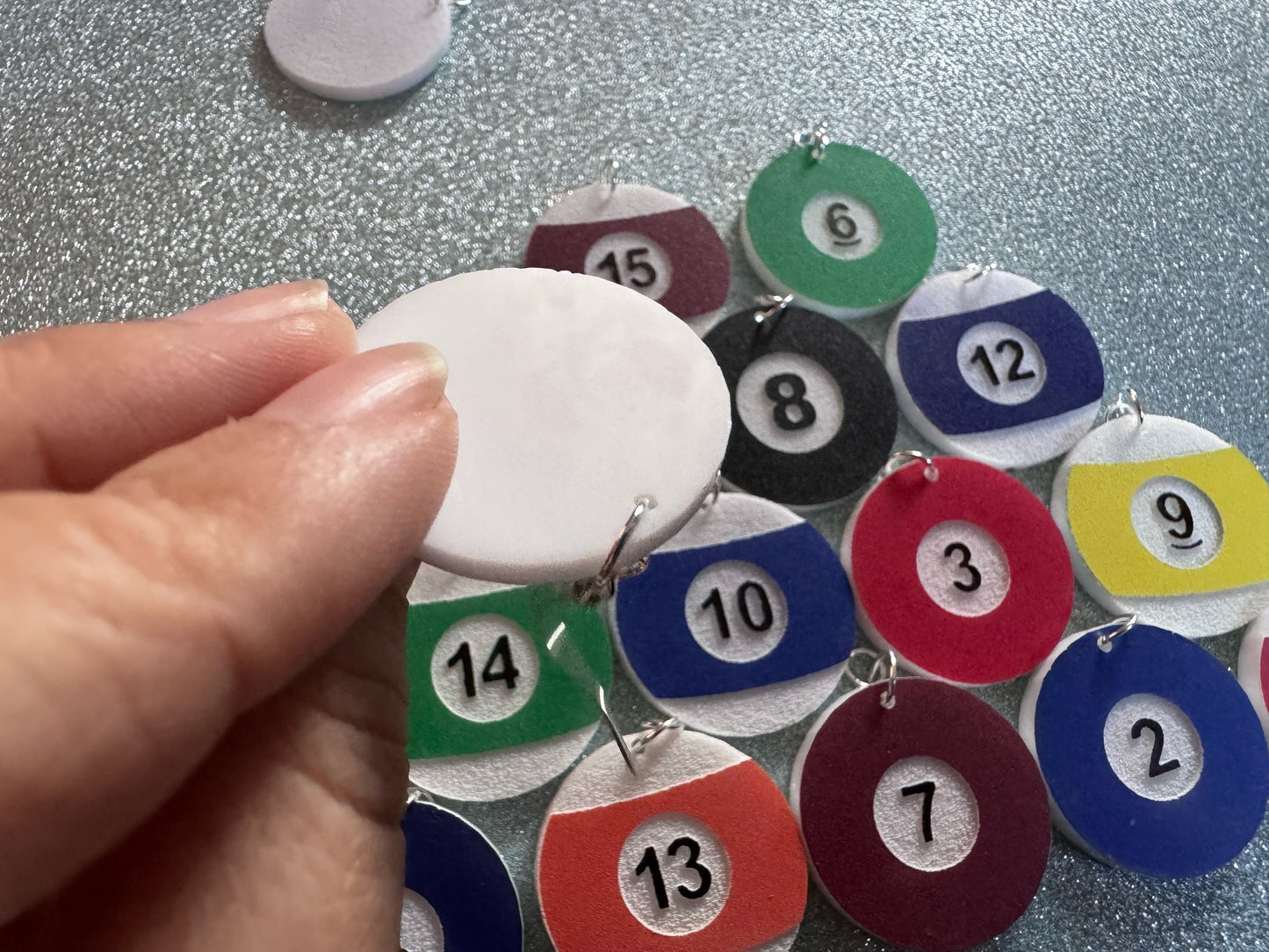 Billiard Ball Earrings: Laser Cut Acrylic Pool Balls, Pool Rack, Sports, Game Night, Eight Ball, Best Gifts for Her/Him/Them