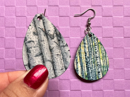 Birch Earrings: Birch Bark, Birch Trees, Forest, Sublimated Earrings, Best Gifts for Her/Him/Them