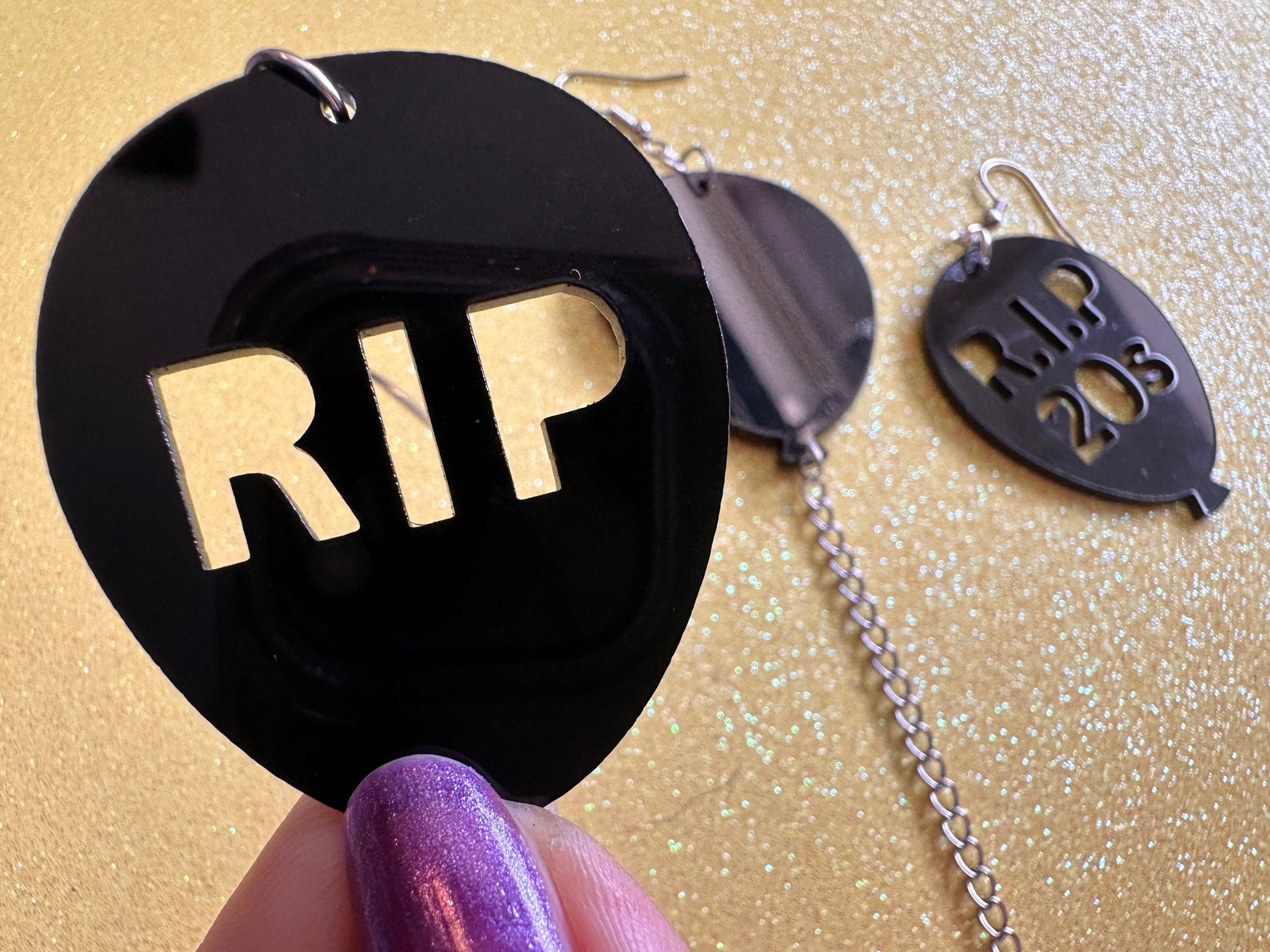 Black Balloon Earrings: Laser Cut Acrylic Balloons, RIP, Funeral, RIP 20s, Party, Celebrate, Helium, Birthday, Gifts for Her/Him/Them