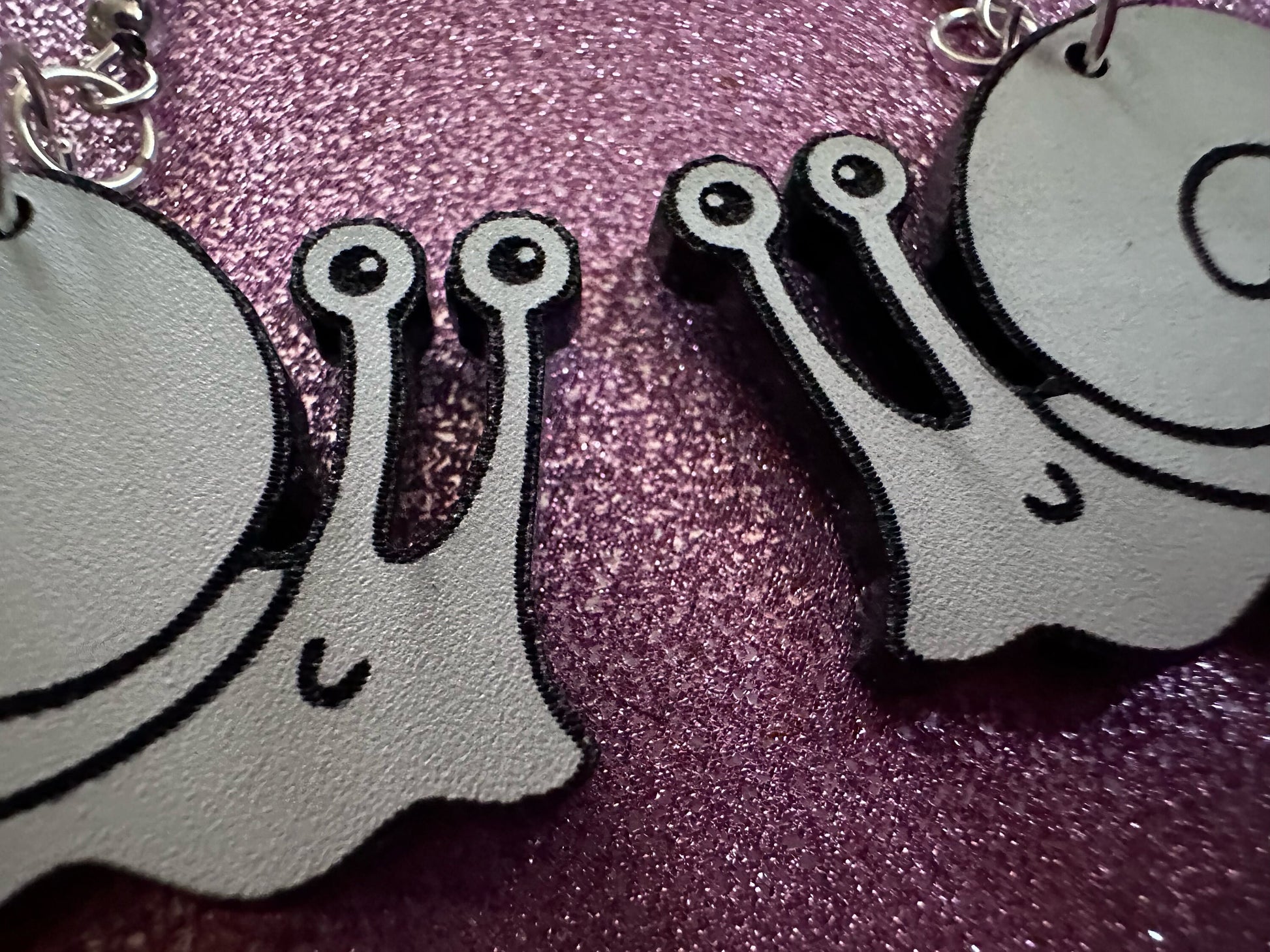 Black & White Snail Earrings: Laser Cut Acrylic Snails, Paintable Snails, Mollusks, Bug, Shells, Animals, Insect, Best Gift for Her/Him/Them