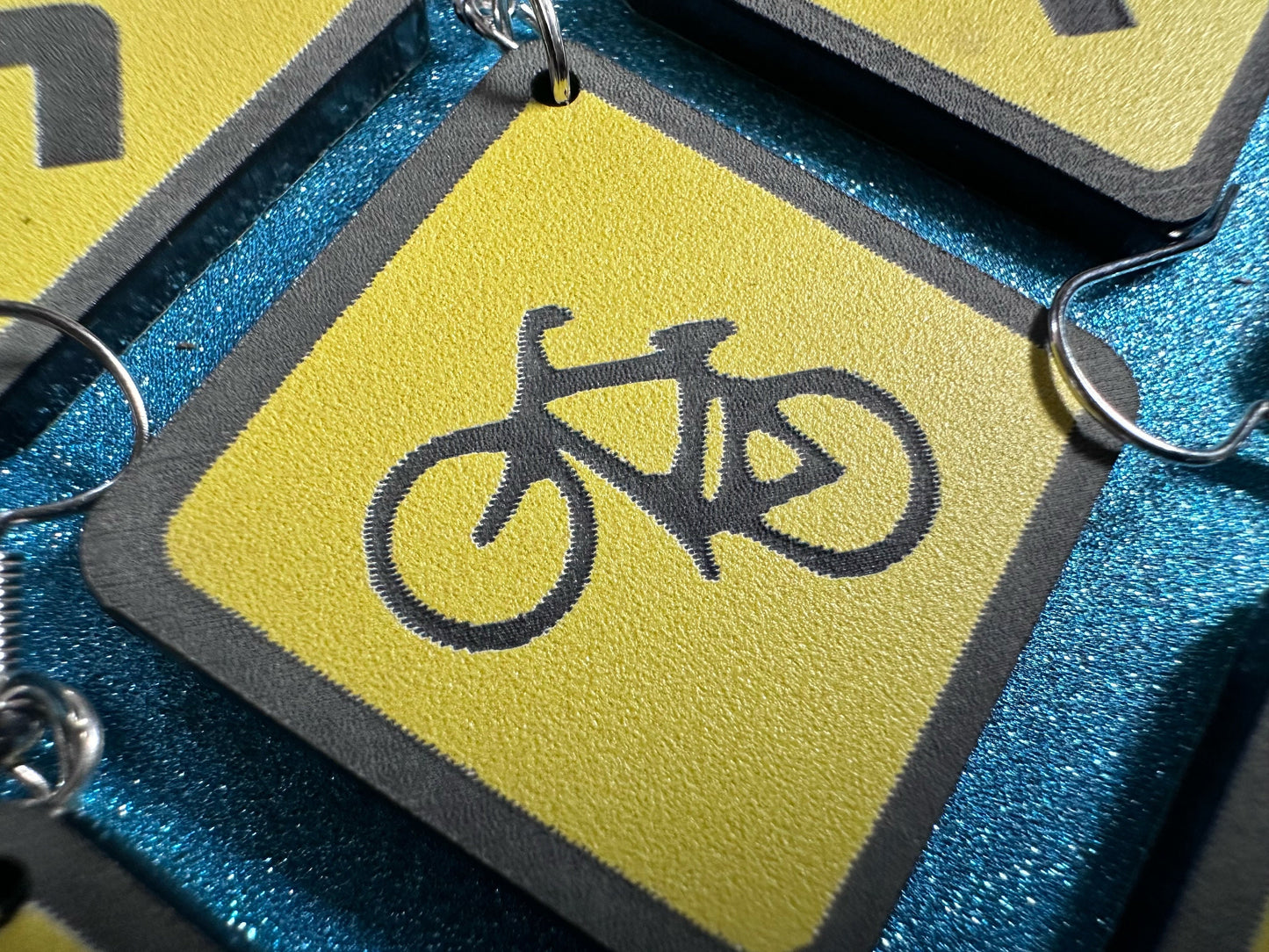 Black & Yellow Road Sign Earrings: Laser Cut Acrylic Road Signs, Driving, Road Sign, Custom Signs, Directions, Best Gifts for Her/Him/Them