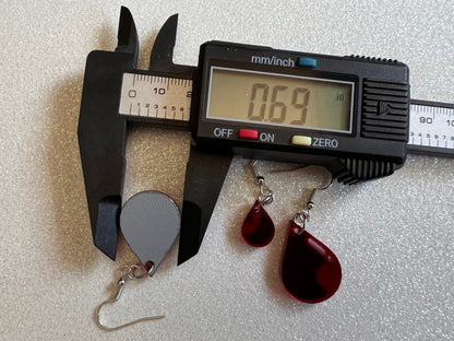 Blood Drop Earrings: Laser Cut Acrylic Blood Droplets, Vampire, Halloween, Scary, Horror, Bloody, Best Gifts for Her/Him/Them