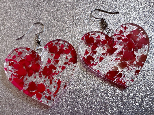 Blood Splatter Earrings: Laser Cut Acrylic Halloween Bloody Splashes, Halloween, Murder, Victim, Corpse, Crime, Best Gifts for Her/Him/Them