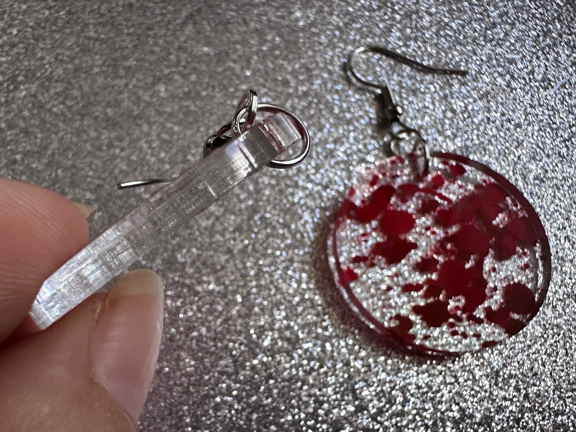 Blood Splatter Earrings: Laser Cut Acrylic Halloween Bloody Splashes, Halloween, Murder, Victim, Corpse, Crime, Best Gifts for Her/Him/Them