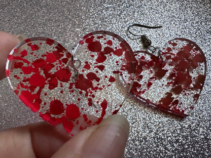 Blood Splatter Earrings: Laser Cut Acrylic Halloween Bloody Splashes, Halloween, Murder, Victim, Corpse, Crime, Best Gifts for Her/Him/Them