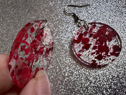 Blood Splatter Earrings: Laser Cut Acrylic Halloween Bloody Splashes, Halloween, Murder, Victim, Corpse, Crime, Best Gifts for Her/Him/Them