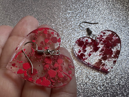 Blood Splatter Earrings: Laser Cut Acrylic Halloween Bloody Splashes, Halloween, Murder, Victim, Corpse, Crime, Best Gifts for Her/Him/Them