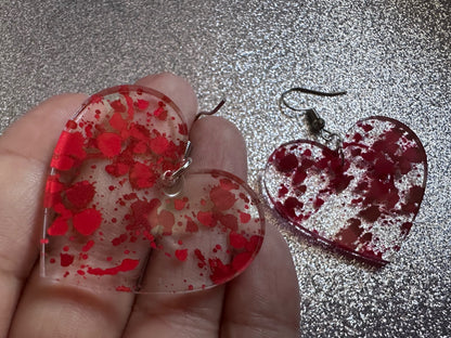 Blood Splatter Earrings: Laser Cut Acrylic Halloween Bloody Splashes, Halloween, Murder, Victim, Corpse, Crime, Best Gifts for Her/Him/Them